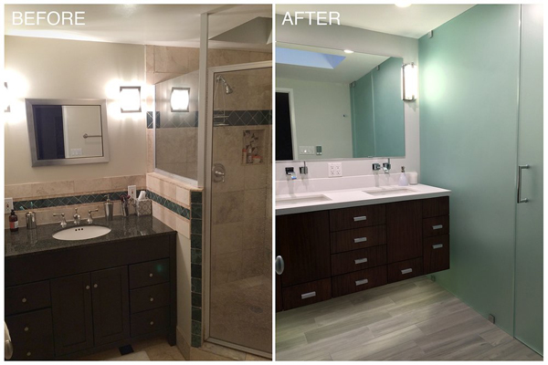 before and after bathroom remodeling